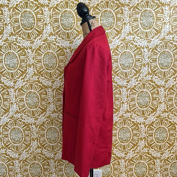 Show Me Your MuMu Major Single-Breasted Blazer in Red Suiting $188 size M - Picture 8 of 15